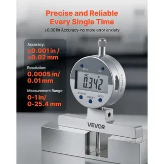 VEVOR Tiefenmesser, Digitaler Tiefmessschieber mit Messbereich 0–558,8 mm, Auflösung 0,01 mm, Präzise Einheitenumrechnung mit 4 Messspitzen, Tiefenmessgerät für Nuten, Stufen & Bohrungen VEVOR Tiefenmesser, Digitaler Tiefmessschieber mit Messbereich 0–558,8 mm, Auflösung 0,01 mm, Präzise Einheitenumrechnung mit 4 Messspitzen, Tiefenmessgerät für Nuten, Stufen & Bohrungen