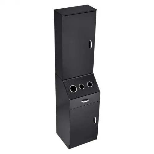 VEVOR Salon-Aufbewahrungsschrank, Friseursalon-Station für Friseure, Friseurstation-Set, mit 3 Haartrocknerhaltern, Schränken und einer Schublade, schwarz, 44 x 40 x 180 cm – Bild 9
