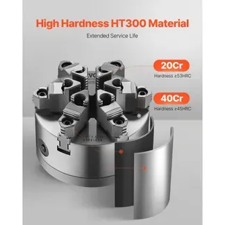 VEVOR 6-Backen-Drehfutter, 160 mm, selbstzentrierendes Spannfutter mit D1-4 Cam Lock-Trägerplatte, 3-145 mm Spannbereich mit T-Schlüsselschrauben, HT300-Material, für Holz-Metall-Drehmaschinen VEVOR 6-Backen-Drehfutter, 160 mm, selbstzentrierendes Spannfutter mit D1-4 Cam Lock-Trägerplatte, 3-145 mm Spannbereich mit T-Schlüsselschrauben, HT300-Material, für Holz-Metall-Drehmaschinen