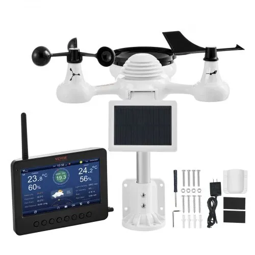 VEVOR 7-in-1 WLAN Wetterstation 186mm (7 in) TFT Display Kabelloser Außensensor IPX6 – Bild 8