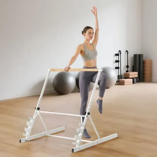 VEVOR Ballettstange Tanzstange, höhenverstellbare (4-stufig / 812,8-965,2 mm) Stretchstange aus Holz für Ballettübung, Gleichgewichtstraining, Entspannungsübungen, Yogaübung – Bild 7