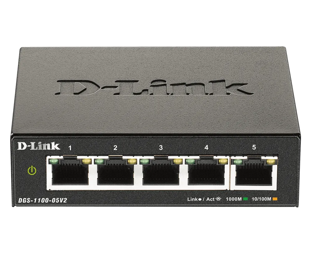 D-Link DGS-1100-05V2/E Netzwerk-Switch Managed L2 Gigabit Ethernet (10/100/1000) Schwarz D-Link DGS-1100-05V2/E Netzwerk-Switch Managed L2 Gigabit Ethernet (10/100/1000) Schwarz