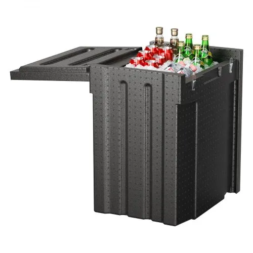 VEVOR Isolierter Thermobox Isolierbox Lebensmittelbehälterträger, 90 L für Catering, LLDPE-Lebensmittelbehälterträger mit Doppelschnallen, Frontlader-Speisewärmer für Restaurant, Kantine usw. – Bild 9