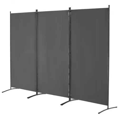 VEVOR Raumteiler 3 Paneele Raumteiler 260 x 184 x 52 cm, faltbarer Sichtschutz & tragbarer Trennwandteiler zur Raumtrennung, freistehende Raumteiler für Büro Schlafzimmer Arbeitszimmer, Grau – Bild 7