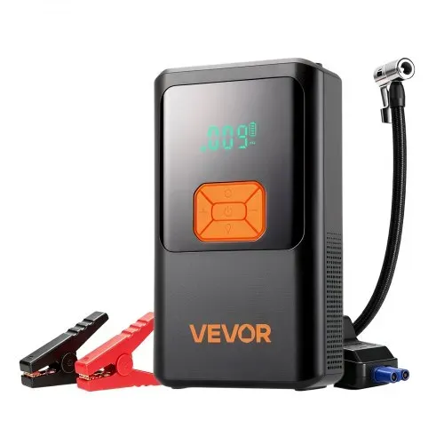 VEVOR Starthilfe Powerbank 4000 A Tragbarer Starthilfegerät Starter Booster für 9 L Benzin & 8 L Dieselmotoren, 150 psi Reifendruck, LED-Taschenlampe, ABS-PC-Gehäuse, Verpolungs- und Kurzschlussschutz – Bild 10