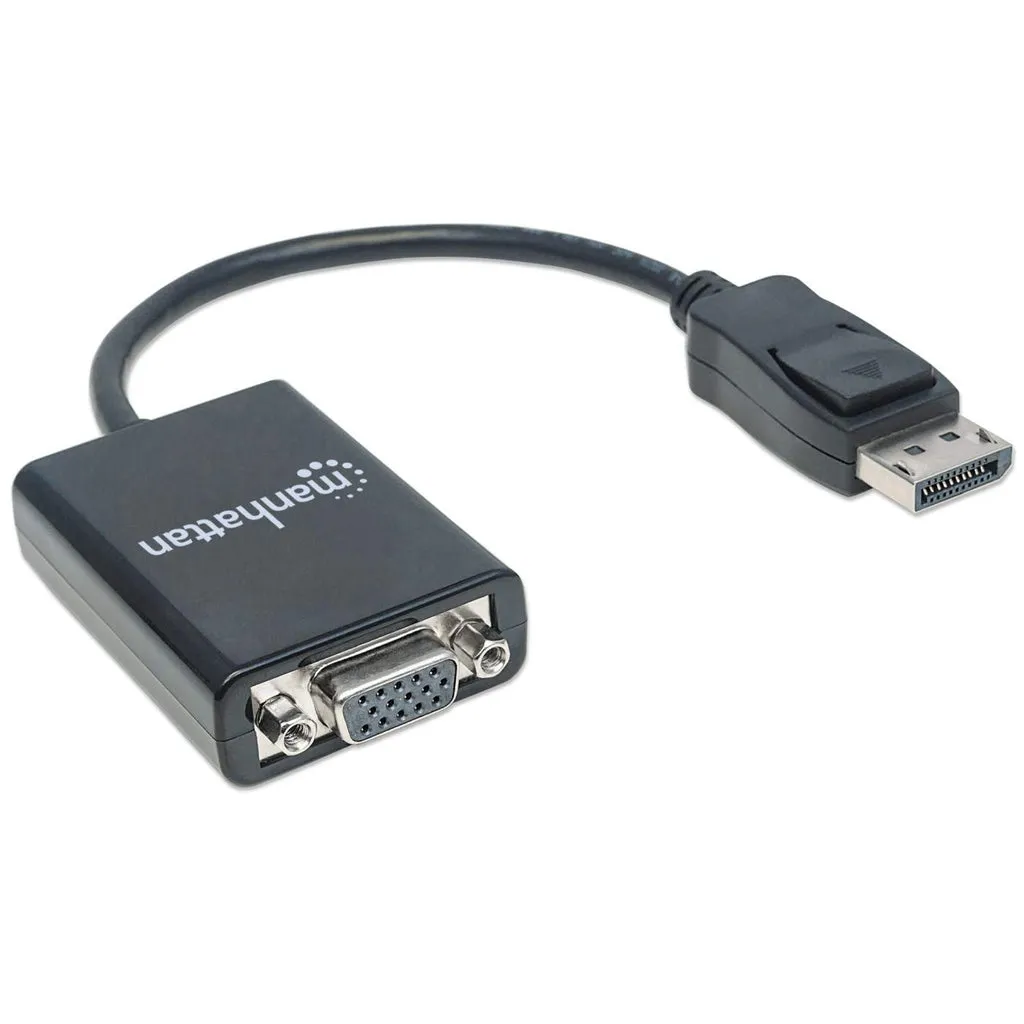 Manhattan DisplayPort auf VGA-Konverter, DisplayPort-Stecker auf HD15-Buchse, 15 cm, aktiv, schwarz – Bild 2