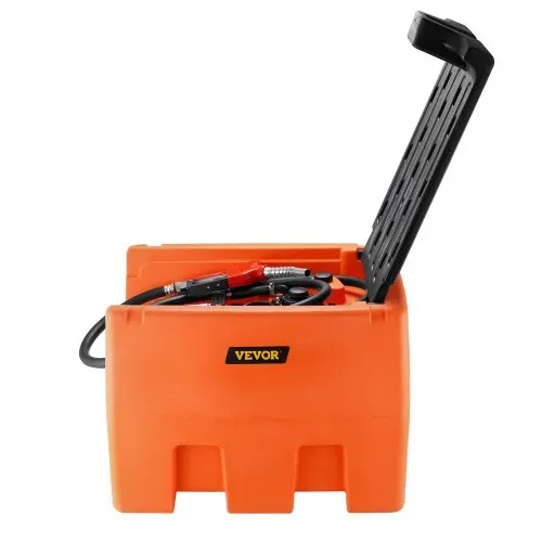 VEVOR Mobiler Dieselbehälter, 48 Gallonen Fassungsvermögen, 10,6 GPM Pumpengeschwindigkeit, inkl. 12 V Elektropumpe, 13,1 ft Schlauch und automatischer Düse, orangefarbener Dieselkraftstofftank für reibungslosen Transport – Bild 10