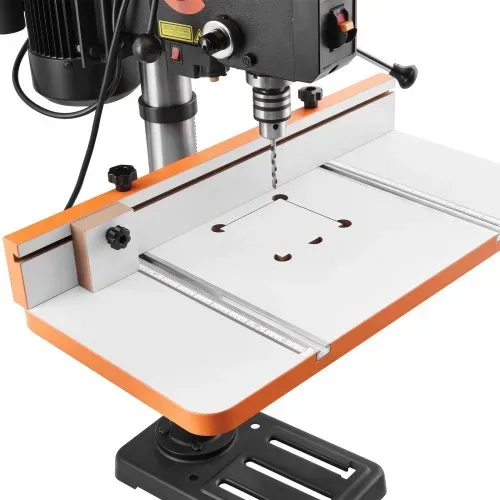 VEVOR Tisch für Säulenbohrmaschine, Bohrtisch 600 x 298 mm, mit verstellbarem Anschlag & Anschlagblock, T-Nuten, MDF-Tischplatte, Skala, Unterstützung für mehrere Klemmen & Schraubstöcke – Bild 9