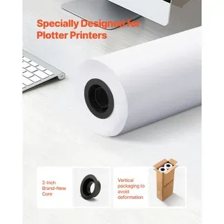 VEVOR Breitformatpapier Papierrollen 609,6 mm (B) / 91,4 m (L), 2 Rollen 20 lb Plotterpapierrollen ideal für CAD-Zeichnungen technische Pläne GIS-Karten Architekturentwürfe Plotterpapier VEVOR Breitformatpapier Papierrollen 609,6 mm (B) / 91,4 m (L), 2 Rollen 20 lb Plotterpapierrollen ideal für CAD-Zeichnungen technische Pläne GIS-Karten Architekturentwürfe Plotterpapier