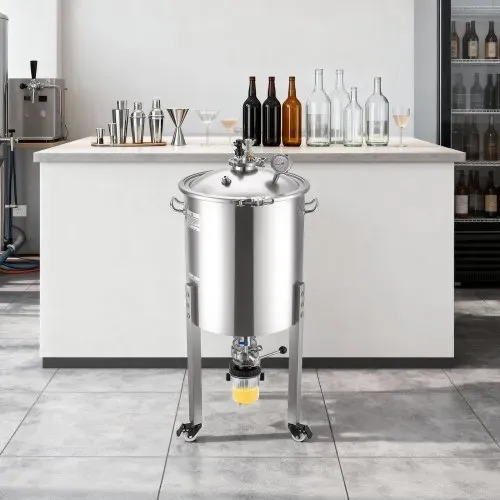 VEVOR konischer Gärbehälter Edelstahl 60 L Gärtank für Heimbrauen, Gärkessel mit konischem Boden & 3 Lenkrollen & Deckel & Griff & Thermometer, Gärfass für Wein- und Biergärung – Bild 7