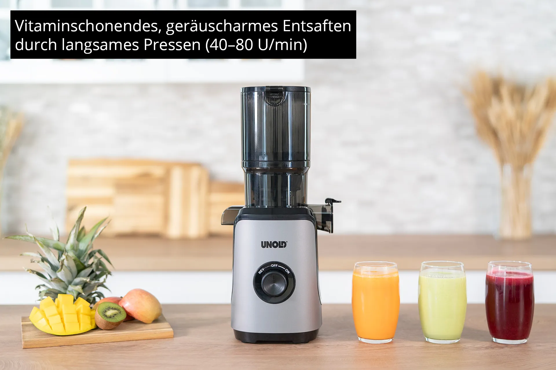 Unold 78275 SLOW JUICER Sam Langsamer Entsafter 300 W Anthrazit – Bild 2
