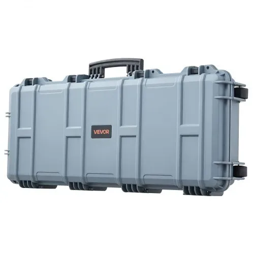 VEVOR Waffenkoffer mit Hartschale für Langwaffen, abschließbarer Gewehrkoffer mit vorgeschnittenen Schaumstoffen, Langwaffenkoffer Waffenaufbewahrung rollbar IP67 wasserfest, 97,8 x 42 x 17,3 cm Grau – Bild 9