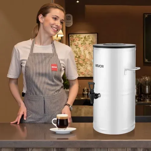 VEVOR Eisteespender Getränkespender aus 304 Edelstahl 15 L Getränkedispenser mit Zapfhahn & Griff, geeignet für heiße und kalte Getränke, für Eistee, Kaffee, Wasser in Cafés und Restaurants – Bild 7