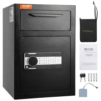 VEVOR 2,5 L Einwurftresor, Deposittresor mit Drop-Slot, elektronischem Codeschloss und 2 Notfallschlüsseln, 355 x 355 x 515 mm, Business Drop Slot Safe für Bargeld, zu Hause, Hotel, Büro usw. VEVOR 2,5 L Einwurftresor, Deposittresor mit Drop-Slot, elektronischem Codeschloss und 2 Notfallschlüsseln, 355 x 355 x 515 mm, Business Drop Slot Safe für Bargeld, zu Hause, Hotel, Büro usw.