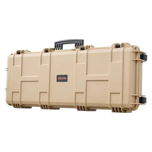 VEVOR Waffenkoffer mit Hartschale für Langwaffen, abschließbarer Gewehrkoffer mit vorgeschnittenen Schaumstoffen, Langwaffenkoffer Waffenaufbewahrung rollbar IP67 wasserfest, 109 x 41 x 15,5 cm Khaki – Bild 9