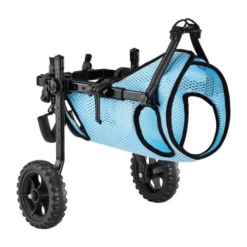 VEVOR Hunderollstuhl für Hinterbeine, verstellbarer Haustierrollstuhl, leichter Hundewagen mit stoßdämpfenden Rädern, Gehhilfe für behinderte, gelähmte, verletzte Hunde bis 15 kg, M – Bild 8