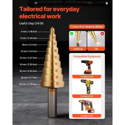 VEVOR 22,5-61,5 mm SLUG-Buster Ratschen-Ausbrechset, Ratschenschlüssel-Ausbrechstanzer-Sets für Aluminium, Weichstahl, Fiberglas, Kunststoffe, 6 Matrizengrößen, 40Cr Stahl Ko-Werkzeugsatz – Bild 4