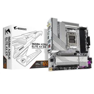GIGABYTE B650M AORUS ELITE AX ICE Mainboard – AMD Ryzen 9000er-Serie, 12+2+2 Phasen VRM, bis zu 8000 MHz DDR5 (OC), 1xPCIe 5.0 + 1xPCIe 4.0 M.2, 2,5 GbE LAN, WIFI 6E, USB 3.2 Gen 2×2 GIGABYTE B650M AORUS ELITE AX ICE Mainboard – AMD Ryzen 9000er-Serie, 12+2+2 Phasen VRM, bis zu 8000 MHz DDR5 (OC), 1xPCIe 5.0 + 1xPCIe 4.0 M.2, 2,5 GbE LAN, WIFI 6E, USB 3.2 Gen 2×2