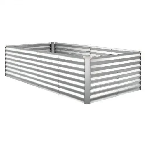 VEVOR Hochbeet Metall 240x120x62 cm, Rechteckiges Gartenbeet, Pflanzkasten-Set für den Außenbereich, Gemüsebeet mit Handschuhen, Blumenbeet Bodenlos, Pflanzbeet für Blumen & Gemüse, Silber – Bild 9