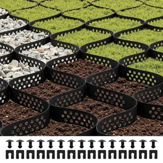 VEVOR Kiesgitter, 50 mm Tiefe, Rasengitter 5000×1980 mm, Kieswabe, Wabengitter HDPE, durchlässige Geogitter zur Einfahrtsstabilisierung, für Garten, Terrasse, Gehweg, Wohnmobilparkplätze VEVOR Kiesgitter, 50 mm Tiefe, Rasengitter 5000×1980 mm, Kieswabe, Wabengitter HDPE, durchlässige Geogitter zur Einfahrtsstabilisierung, für Garten, Terrasse, Gehweg, Wohnmobilparkplätze