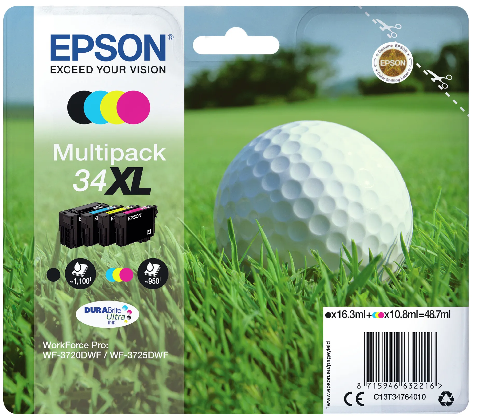 Epson Golf ball Multipack 4-colours 34XL DURABrite Ultra Ink – Bild 2