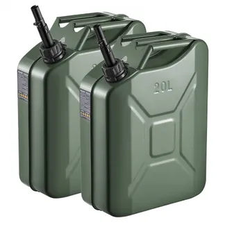 VEVOR Kraftstoffkanister, 20 L, Benzinkanister mit Ausguss & Komfortgriff, max. Durchflussrate 6 l/min, Metall-Benzintank für die meisten Autos, Motorräder, ATVs & UTVs, grün, 2er-Pack VEVOR Kraftstoffkanister, 20 L, Benzinkanister mit Ausguss & Komfortgriff, max. Durchflussrate 6 l/min, Metall-Benzintank für die meisten Autos, Motorräder, ATVs & UTVs, grün, 2er-Pack