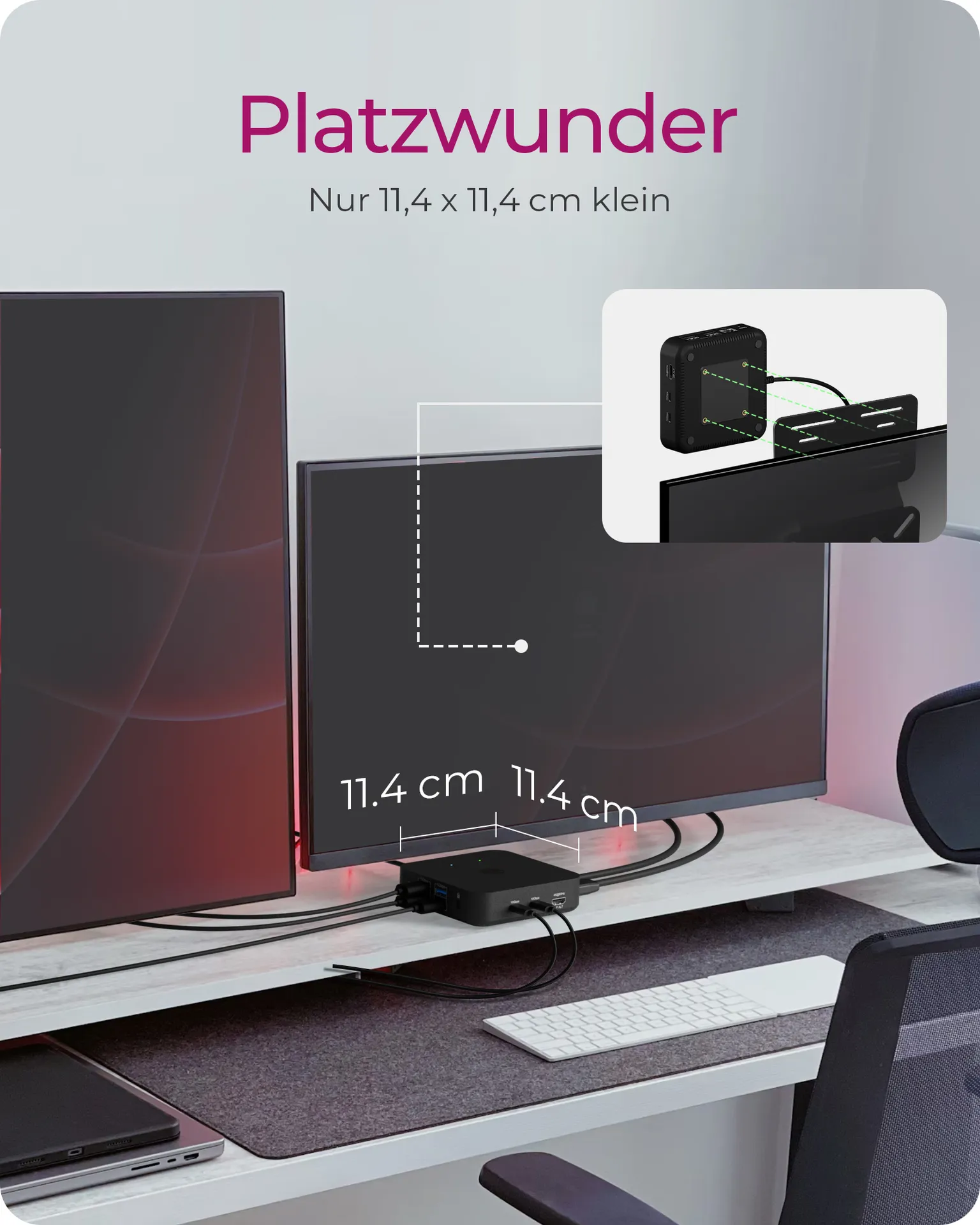 ICY BOX IB-DK4090-C, 12 in 1 DisplayLink® Hybrid Notebook DockingStation, 3x HDMI® 2.0, Gigabit LAN, 4x USB 3.2 Gen 1 Type-A, 2x USB 3.2 Gen 2 Type-C®, 1x Hea – Bild 4