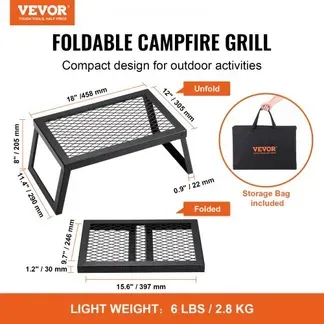 VEVOR BBQ Gills Holzkohlegrill Klappgrill 458 x 305 x 205 mm, Tischgrill Tragbarer Reisegrill 6 kg Belastbar, Outdoor Faltbar Picknickgrill Campinggrill Schwarz 300 ℃, für Terrasse, Camping, Party VEVOR BBQ Gills Holzkohlegrill Klappgrill 458 x 305 x 205 mm, Tischgrill Tragbarer Reisegrill 6 kg Belastbar, Outdoor Faltbar Picknickgrill Campinggrill Schwarz 300 ℃, für Terrasse, Camping, Party