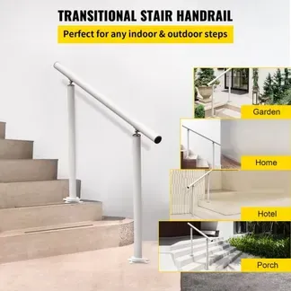VEVOR Treppengeländer-Set, 1-4 Stufen, weißer Aluminium-Handlauf, 4 Fuß, flexibler Außendeck-Handlauf, Zangen VEVOR Treppengeländer-Set, 1-4 Stufen, weißer Aluminium-Handlauf, 4 Fuß, flexibler Außendeck-Handlauf, Zangen
