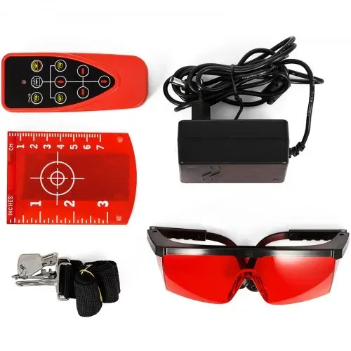 VEVOR Roter Laser-Wasserwaage, rotierend, selbstnivellierend, Messung, automatisch rotierender roter Strahl, mit Empfänger, Fernbedienung, Tragetasche – Bild 8