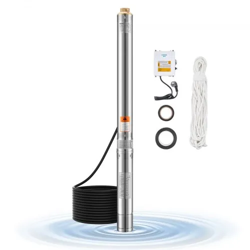 VEVOR Tiefbrunnenpumpe, 750 W Eingangsleistung, 65 L/min Durchfluss, 64 m Förderhöhe, mit 20 m Kabel, externer Steuerkasten, Edelstahl-Wasserpumpe, für industrielle Bewässerung und Heimgebrauch, IP68 VEVOR Tiefbrunnenpumpe, 750 W Eingangsleistung, 65 L/min Durchfluss, 64 m Förderhöhe, mit 20 m Kabel, externer Steuerkasten, Edelstahl-Wasserpumpe, für industrielle Bewässerung und Heimgebrauch, IP68