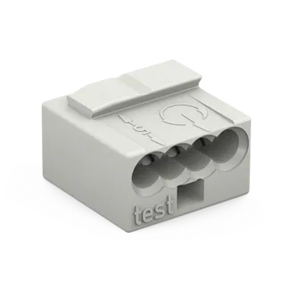 MICRO-Verbindungsdosenklemme WAGO, eindrähtige Leiter, Ø0,8mm, 4 Klemmstellen MICRO-Verbindungsdosenklemme WAGO, eindrähtige Leiter, Ø0,8mm, 4 Klemmstellen