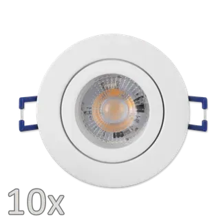 Einbauleuchten-Set McShine, 10xRahmen, 10xLED-Modul, 5W, 400lm, 230V, weiß, Ip44 Einbauleuchten-Set McShine, 10xRahmen, 10xLED-Modul, 5W, 400lm, 230V, weiß, Ip44