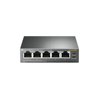 TP-Link 5-Port-10/100/1000Mbit/s-Desktop-Switch mit 4 PoE-Ports TP-Link 5-Port-10/100/1000Mbit/s-Desktop-Switch mit 4 PoE-Ports