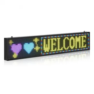 VEVOR programmierbare LED Zeichen P10 Vollfarbe flexibles digitales Scrolling Panel, DIY Anzeigetafel mit benutzerdefiniertem Textmuster und GIF & Bluetooth App Steuerung (990 x 190 x 55 mm) VEVOR programmierbare LED Zeichen P10 Vollfarbe flexibles digitales Scrolling Panel, DIY Anzeigetafel mit benutzerdefiniertem Textmuster und GIF & Bluetooth App Steuerung (990 x 190 x 55 mm)