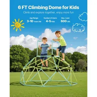 VEVOR Kletterkuppel geometrisches Klettergerüst (183 cm) breit, 270 kg belastbares Klettergerüst, Klettergerät für Kinder von 3 bis 10 Jahren Gartenspielzeug Spielplatz blau + grün VEVOR Kletterkuppel geometrisches Klettergerüst (183 cm) breit, 270 kg belastbares Klettergerüst, Klettergerät für Kinder von 3 bis 10 Jahren Gartenspielzeug Spielplatz blau + grün