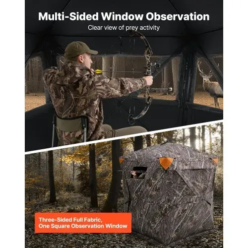 VEVOR Jagdversteck Jagdzelt Bodenversteck für 1–2 Personen Pop-Up-Hirschversteck mit Tragetasche, tragbares & belastbares Jagdzelt mit 3 horizontalen Fenstern für die Hirschjagd VEVOR Jagdversteck Jagdzelt Bodenversteck für 1–2 Personen Pop-Up-Hirschversteck mit Tragetasche, tragbares & belastbares Jagdzelt mit 3 horizontalen Fenstern für die Hirschjagd