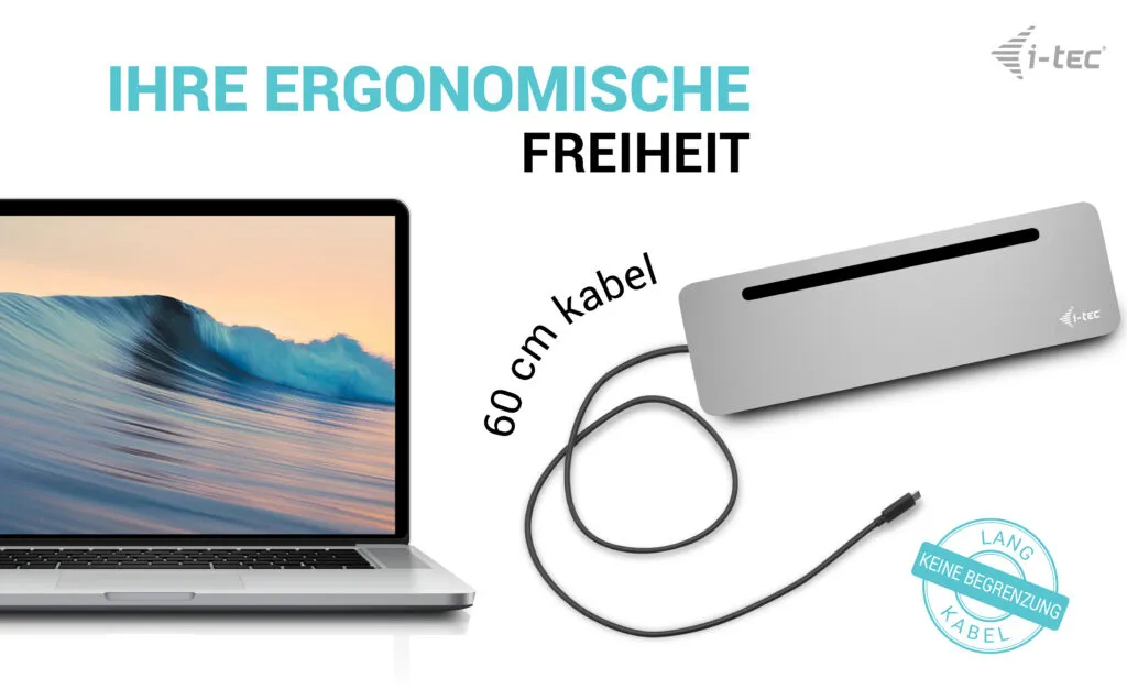 i-tec USB-C Metal Ergonomic 3x 4K Display Docking Station + Power Delivery 100 W – Bild 7