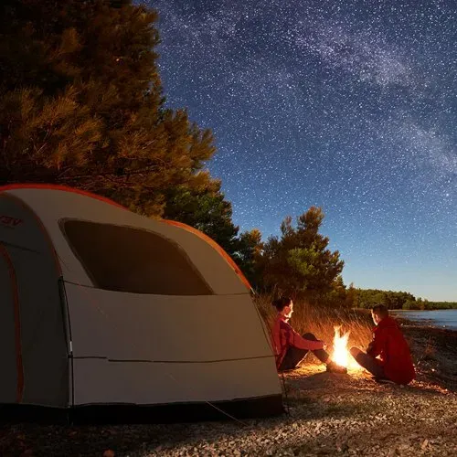VEVOR Dachzelt Busvorzelt 240 x 240 x 230 cm, Auto Zelt Heckklappe Inkl. Doppelschichtzelt PU2000 mm Dachzelt Autodachzelt Wasserdicht, Geeignet für Camping, Adventure, Risen, Picknick usw. – Bild 7