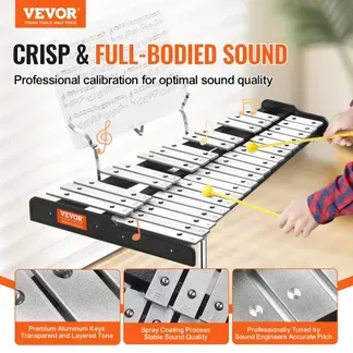 VEVOR Glockenspiel-Xylophon-Set mit 32 Tönen, professionelles Schlaginstrumenten-Set mit Schlägeln, Trommelstöcken, Notenständer, verstellbarem Ständer und Tragetasche für Schüler und Erwachsene VEVOR Glockenspiel-Xylophon-Set mit 32 Tönen, professionelles Schlaginstrumenten-Set mit Schlägeln, Trommelstöcken, Notenständer, verstellbarem Ständer und Tragetasche für Schüler und Erwachsene