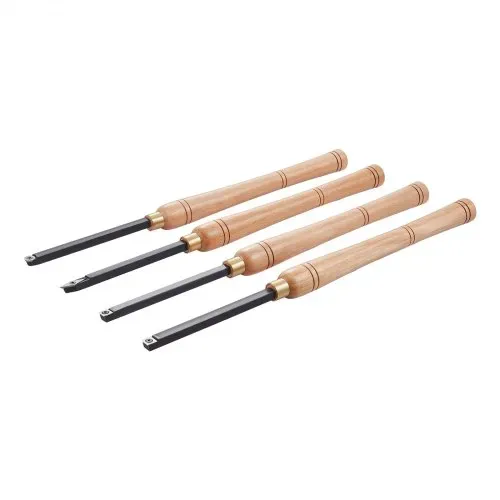 VEVOR Drechseleisen-Set, 4-teilig, Drechselmesser in Holzkoffer, Drechselwerkzeug-Satz für Holz, Holzdrehwerkzeug mit Diamant-, runde und quadratische Hartmetalleinsätze, Rockwellhärte von 80–90 – Bild 10