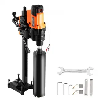 VEVOR Kernbohrmaschine Diamantkernbohrgerät mit Bohrdurchmesser 2-25 cm mit Ständer und Kernbohrer, 3500 W robuster Beton-Kernbohrer, Nass- und Trockenanwendung für Beton Ziegel VEVOR Kernbohrmaschine Diamantkernbohrgerät mit Bohrdurchmesser 2-25 cm mit Ständer und Kernbohrer, 3500 W robuster Beton-Kernbohrer, Nass- und Trockenanwendung für Beton Ziegel