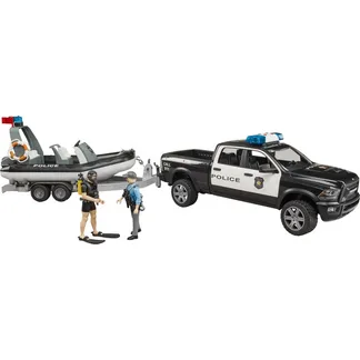 RAM 2500 Polizei Pickup, L+S Modul, Anhänger mit Boot, Modellfahrzeug RAM 2500 Polizei Pickup, L+S Modul, Anhänger mit Boot, Modellfahrzeug