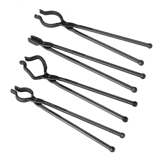 VEVOR Schmiedezange-Set, V-Bit, Wolf, ZV, Greifzange 4 Stk. Kohlenstoffstahl Schmiedezange, 465 x 60 x 19 mm / 461 x 68 x 18 mm / 458 x 38 x 19,0 mm / 463 x 78 x 52,3 mm, mit Verlängertem Griff – Bild 10
