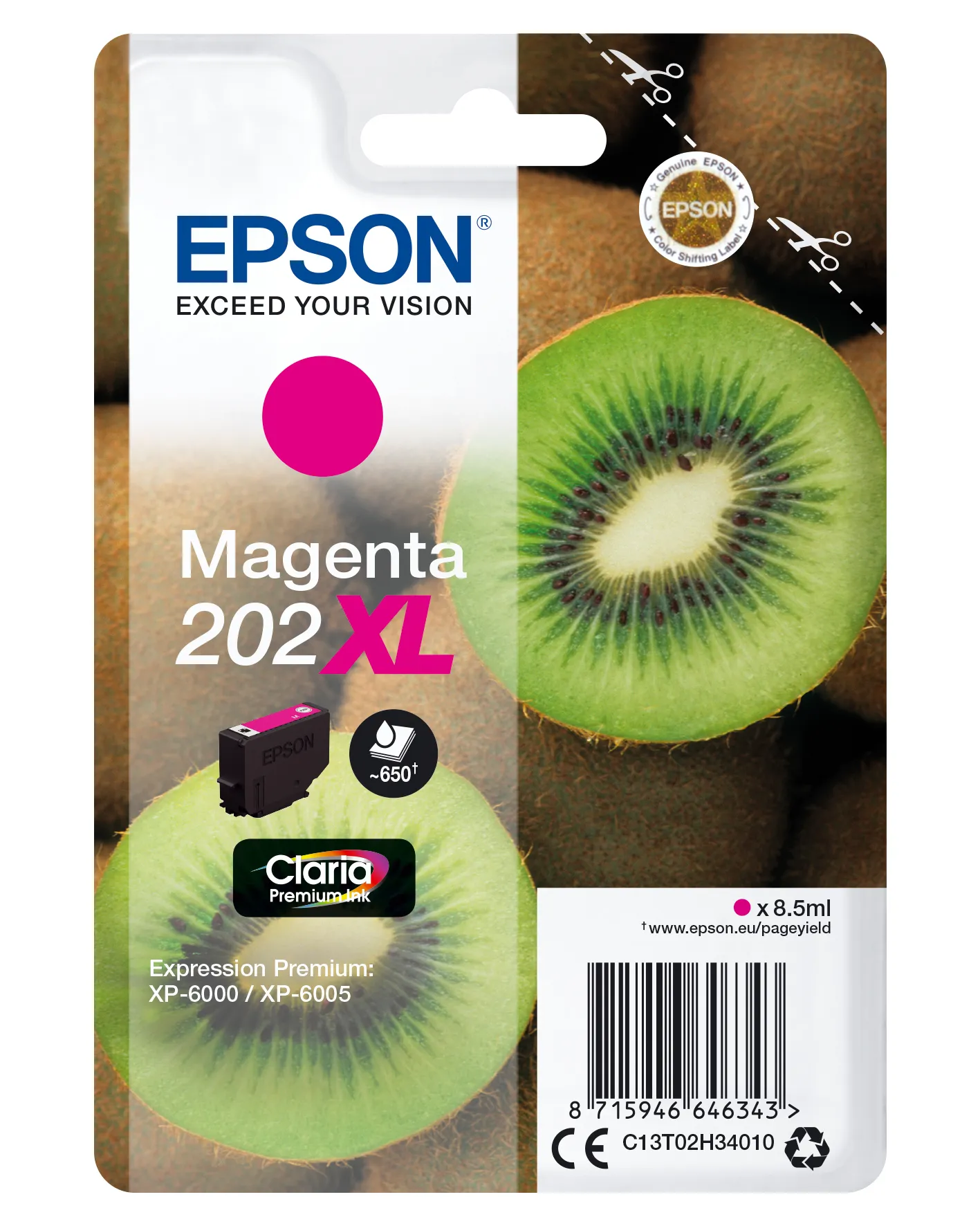Epson Kiwi Singlepack Magenta 202XL Claria Premium Ink Epson Kiwi Singlepack Magenta 202XL Claria Premium Ink