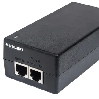 Intellinet Gigabit Ultra PoE-Injektor, 1 x 60 Watt-Port, 802.3at/af-konform, Kunststoffgehäuse Intellinet Gigabit Ultra PoE-Injektor, 1 x 60 Watt-Port, 802.3at/af-konform, Kunststoffgehäuse