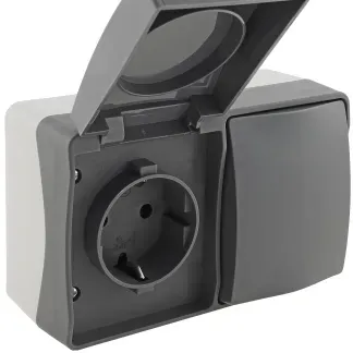 NUQUI Feuchtraum Schalter & Steckdose IP54, Aufputz, 250V~/ 10A/16A Horizontal NUQUI Feuchtraum Schalter & Steckdose IP54, Aufputz, 250V~/ 10A/16A Horizontal