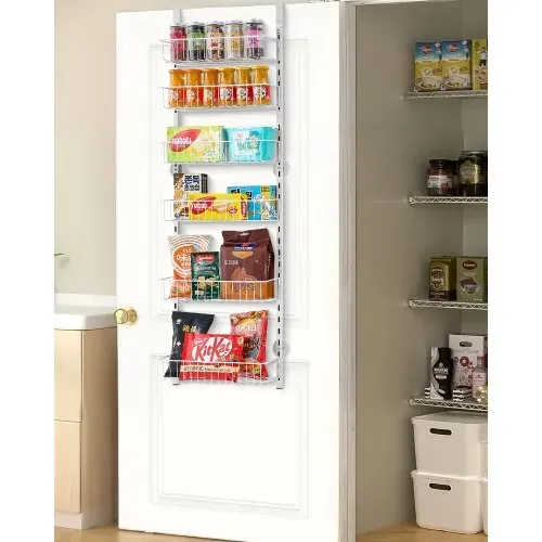 VEVOR Vorratsschrank Speisekammer-Organizer Aufbewahrung über der Tür, 6-stufige Gewürzregale zum Aufhängen aus Stahl, verstellbare Lagerregale für die Wand, für Zuhause Küche Badezimmer, weiß VEVOR Vorratsschrank Speisekammer-Organizer Aufbewahrung über der Tür, 6-stufige Gewürzregale zum Aufhängen aus Stahl, verstellbare Lagerregale für die Wand, für Zuhause Küche Badezimmer, weiß