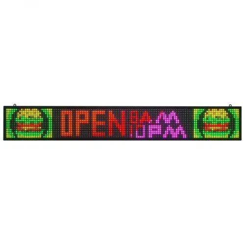 VEVOR programmierbare LED Zeichen P10 Vollfarbe flexibles digitales Scrolling Panel, DIY Anzeigetafel mit benutzerdefiniertem Textmuster und GIF & Bluetooth App Steuerung (1310 x 190 x 55 mm) – Bild 9