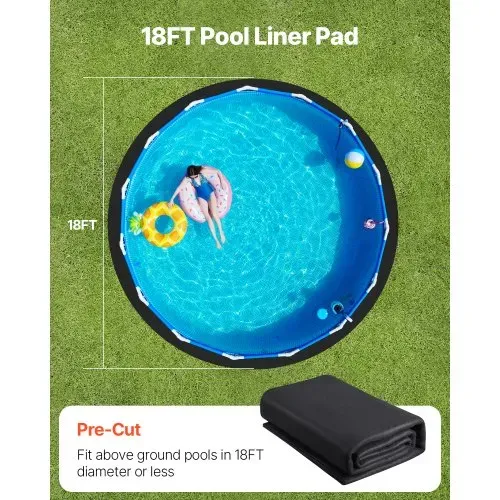 VEVOR runde Poolunterlage, 5,5 m, Bodenplane für oberirdische Schwimmbecken, extra dicke Bodenschutzplane, Poolmatte aus Geotextilmaterial, verlängert die Lebensdauer der Folie – Bild 4